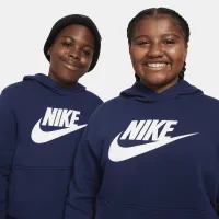 Nike Sportswear Club Fleece Big детские Толстовка с капюшоном (Extended Size) синий