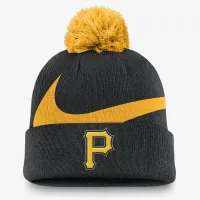Pittsburgh Pirates Peak чоловічі Nike MLB Cuffed Pom Beanie колір чорний