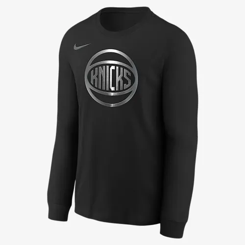 New York Knicks Courtside Big дитячі Nike NBA Boxy Long-Sleeve футболка колір чорний