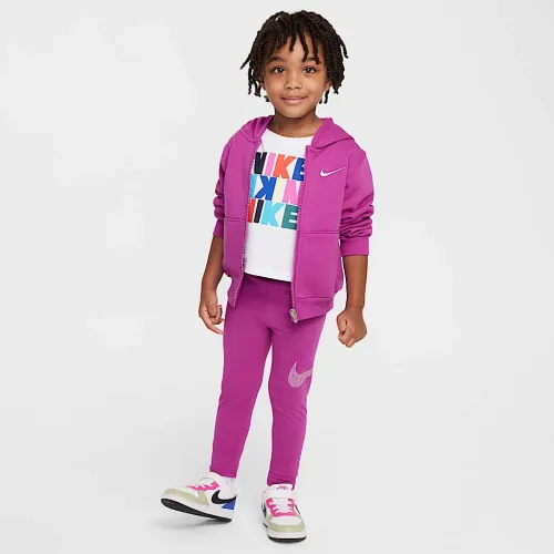 Nike Shine Toddler Full-Zip Толстовка с капюшоном and лосины набор цвет фиолетовый