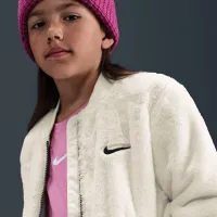 Nike Little детские Faux Fur Bomber Куртка цвет белый