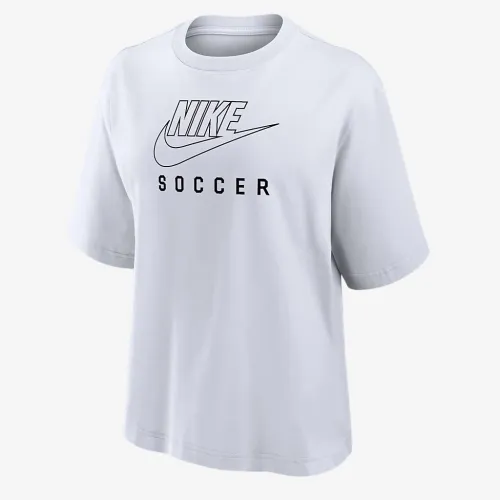 Nike Swoosh женская Soccer Boxy футболка цвет белый