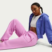 Nike Sportswear Phoenix Fleece женская С высокой Талией Wide-Leg Pants цвет фиолетовый