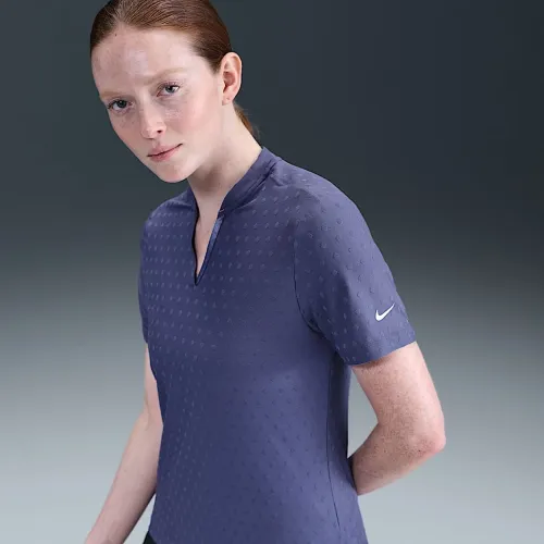 Nike Tour женская Dri-FIT Short-Sleeve Blade Jacquard для гольфа Polo цвет фиолетовый