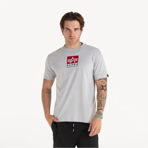 Футболка Alpha Industries Satin Logo 148513666 - Серая