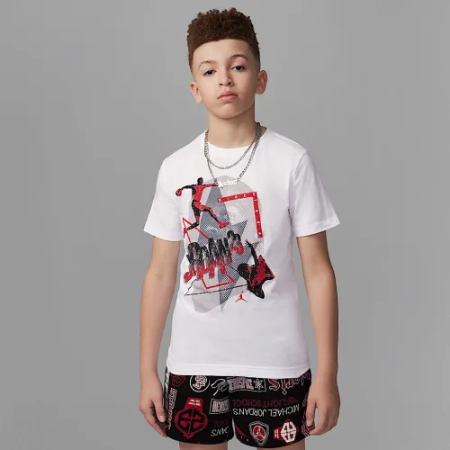 Nike Jordan Big дитячі 3Peat футболка колір білий
