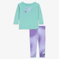 Nike Dri-FIT Baby (12-24M) Long Sleeve футболка and лосины набор цвет фиолетовый