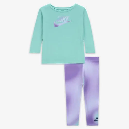 Nike Dri-FIT Baby (12-24M) Long Sleeve футболка and лосины набор цвет фиолетовый