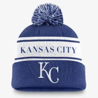 Kansas City Royals Team Stripe Peak чоловічі Nike MLB Cuffed Pom Beanie блакитний