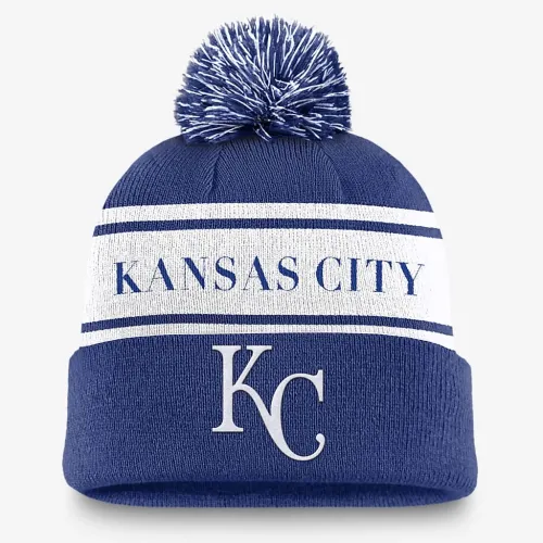 Kansas City Royals Team Stripe Peak чоловічі Nike MLB Cuffed Pom Beanie блакитний