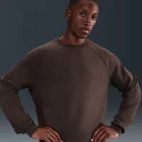 Nike Primary Fleece мужские Dri-FIT UV Performance Crew цвет коричневый