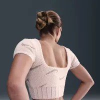 Nike Sportswear Phoenix Cozy Букле жіноча Slim Short-Sleeve Cropped Knit Top Pink