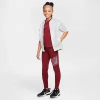 Nike Pro Girls' Dri-FIT Mid-Rise лосіни колір червоний