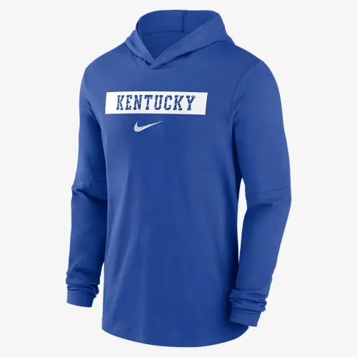 Kentucky Wildcats Sideline мужские Nike Dri-FIT College Long-Sleeve Hooded Top синий