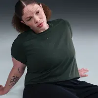 Nike Sportswear Chill Knit жіноча Cropped футболка (великі розміри) колір зелений