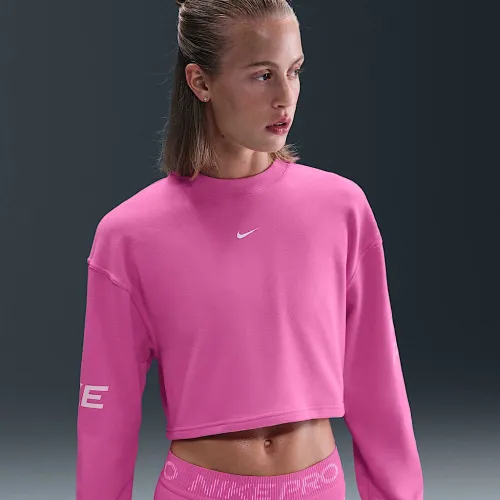 Nike Pro жіноча Dri-FIT Loose Crew-Neck French Terry світшот Pink