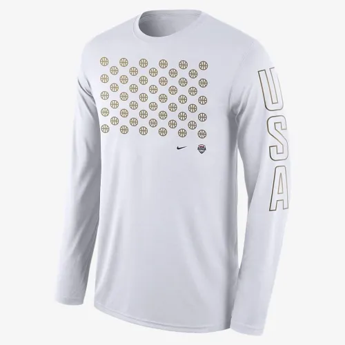 USAB чоловічі Nike Dri-FIT баскетбольні Long-Sleeve футболка колір білий
