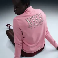 Nike Sportswear Club Fleece женская Mock-Neck 1/2-Zip Graphic Top Pink