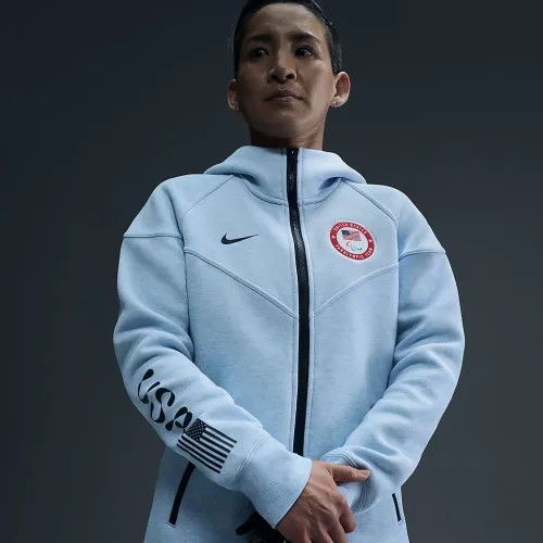 Team USA Tech Fleece Windrunner женская Nike Full-Zip Толстовка с капюшоном синий