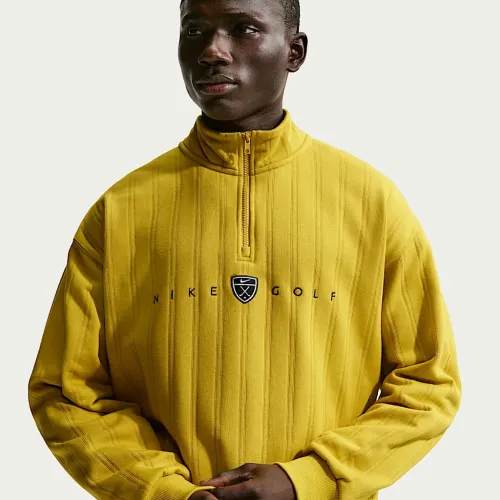Nike Fairway Fresh мужские Therma-FIT оверсайз 1/2-Zip для гольфа Top Yellow