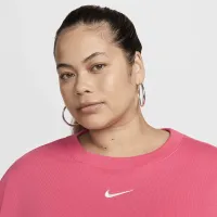 Nike Sportswear Phoenix Fleece женская оверсайз Crew-Neck свитшот (большие размеры) Pink