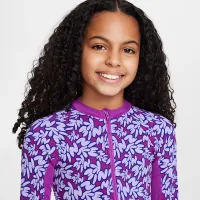 Nike Swim Big детские (Girls') Long-Sleeve One-Piece цвет фиолетовый