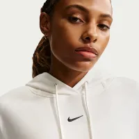 Nike Phoenix Fleece женская оверсайз Pullover баскетбольные Толстовка с капюшоном цвет белый