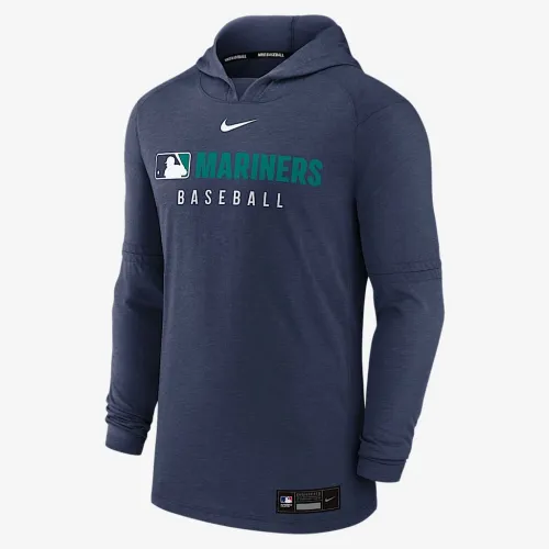 Seattle Mariners Authentic Collection чоловічі Nike Dri-FIT MLB Pullover Толстовка з капюшоном блакитний