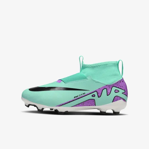 Nike Jr. Mercurial Superfly 9 Academy Little/Big детские Multi-Ground High-Top футбольные бутсы цвет зеленый