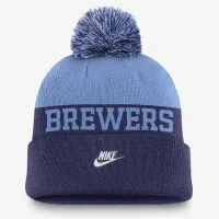 Milwaukee Brewers Rewind Peak чоловічі Nike MLB Cuffed Pom Beanie блакитний