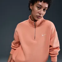 Nike Sportswear Phoenix Fleece женская оверсайз 1/4-Zip свитшот Orange