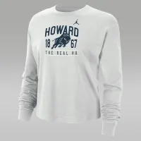 Nike Howard женская Jordan College Boxy Long-Sleeve футболка цвет серый