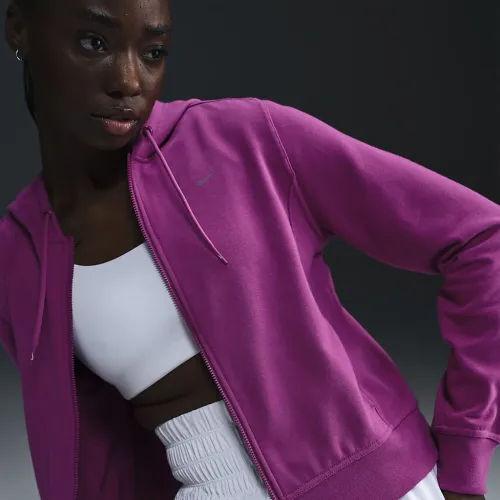 Nike Dri-FIT One жіноча Full-Zip French Terry Толстовка з капюшоном колір фіолетовий