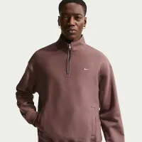 Nike Solo Swoosh мужские Fleece Quarter-Zip Top цвет фиолетовый