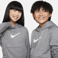 Nike Multi+ Big дитячі Therma-FIT Pullover Толстовка з капюшоном колір сірий