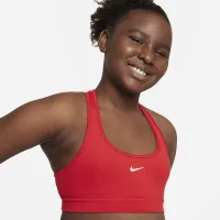 Nike Swoosh Big дитячі (Girls') Sports Bra (Extended Size) колір червоний