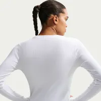 Nike Sportswear женская Tight Long-Sleeve Ribbed футболка цвет белый