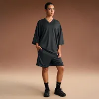 NikeSKIMS Airy жіноча оверсайз V-Neck футболка колір чорний