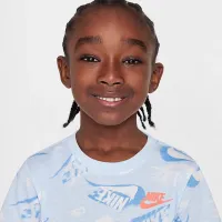 Nike Sportswear Little дитячі On the Move Printed Tee and French Terry шорти комплект колір чорний