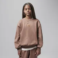 Nike Jordan Flight Essentials Big дитячі оверсайз Crew колір коричневий