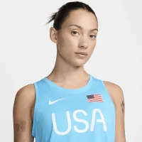 USA One женская Nike Dri-FIT Running Tank синий