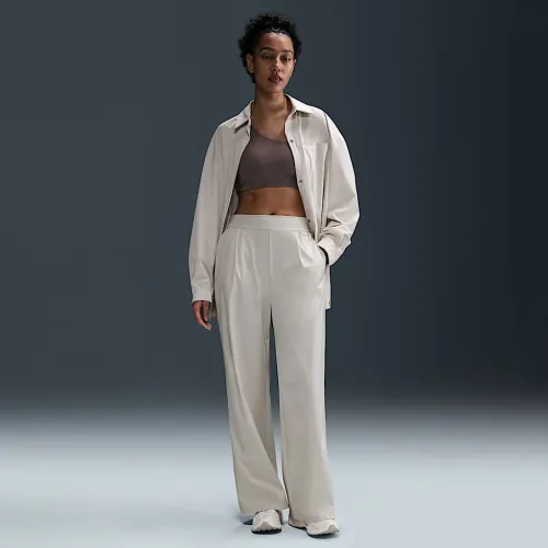 Nike 24.7 PerfectStretch женская Dri-FIT С высокой Талией Loose Wide-Leg Pants цвет коричневый