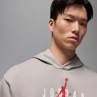 Nike Jordan Brooklyn Fleece мужские Pullover Толстовка с капюшоном цвет серый