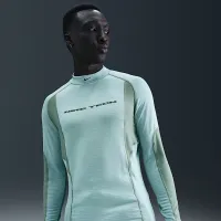Nike Tech мужские Base Layer Long Sleeve Top цвет зеленый