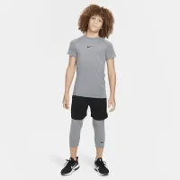 Nike Pro Big детские (для мальчиков) Dri-FIT Short-Sleeve Top цвет серый