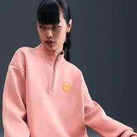 Nike Sportswear Phoenix Fleece женская оверсайз 1/4-Zip Long свитшот Pink