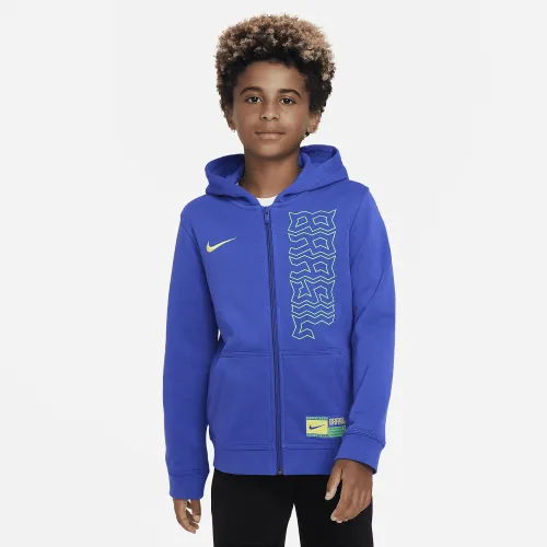 Nike Brazil Club Fleece Big дитячі Full-Zip Толстовка з капюшоном блакитний