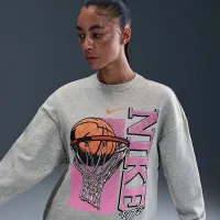 Nike Club женская Fleece Loose Crew цвет серый