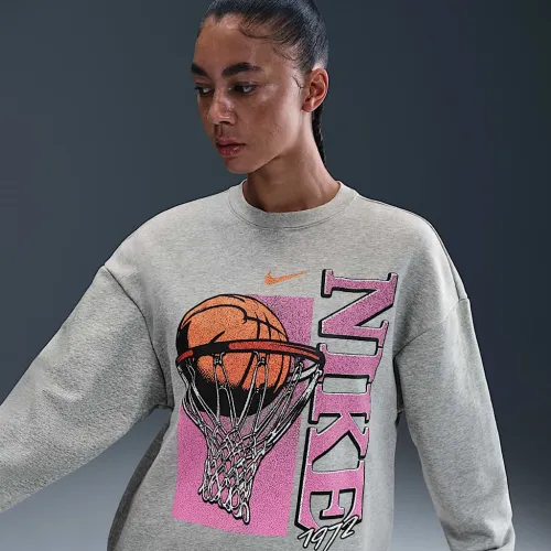 Nike Club женская Fleece Loose Crew цвет серый