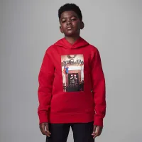 Nike Air Jordan Big детские (для мальчиков) Pullover Толстовка с капюшоном цвет красный